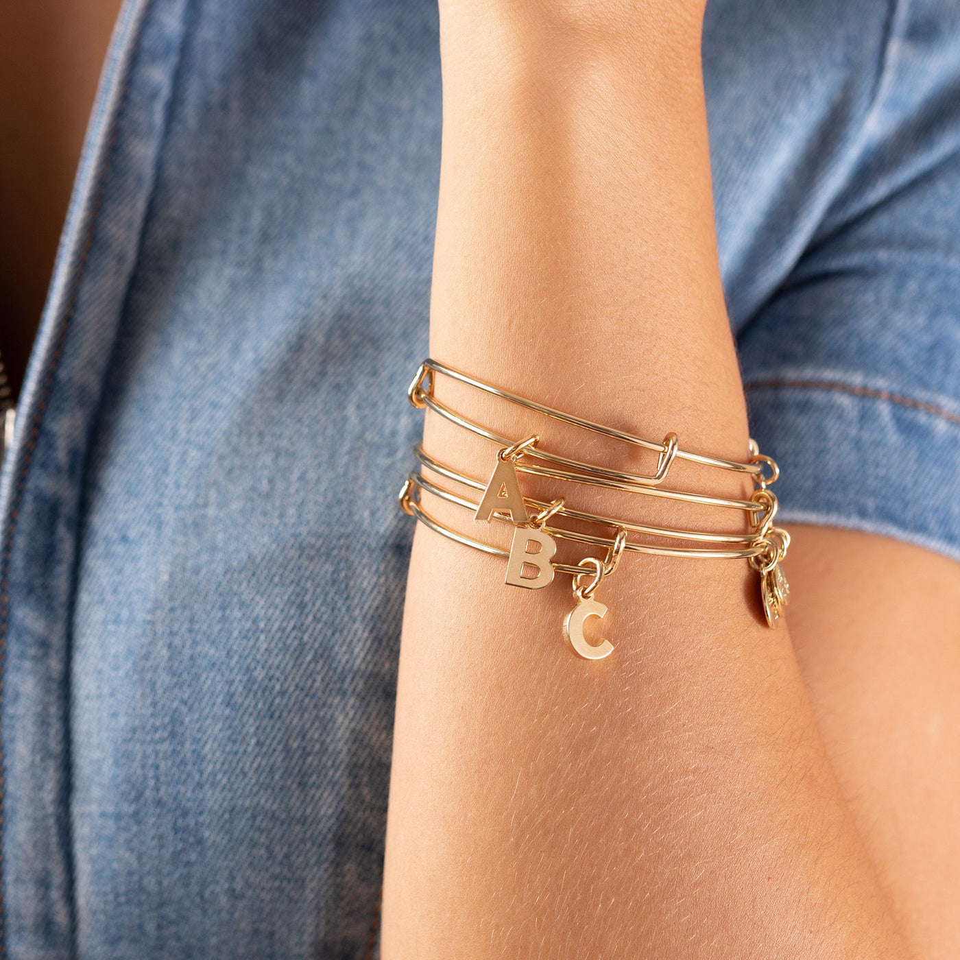 Initial T Charm Bangle