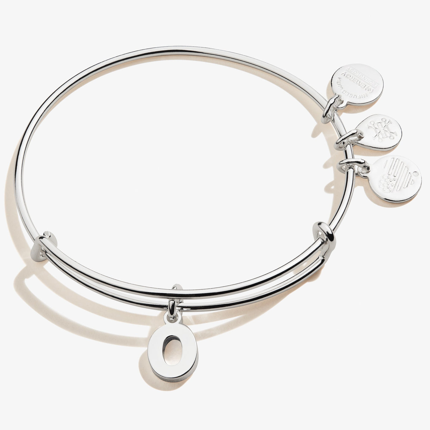 Initial O Charm Bangle