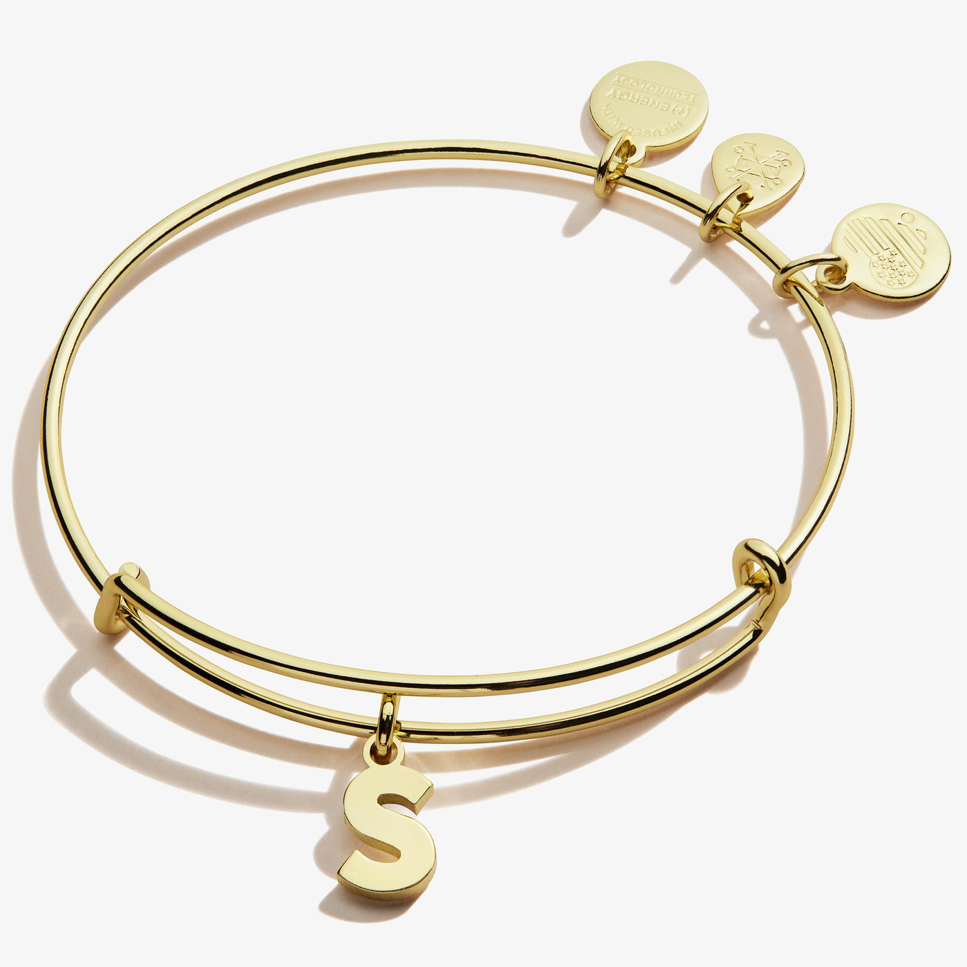 Initial S Charm Bangle