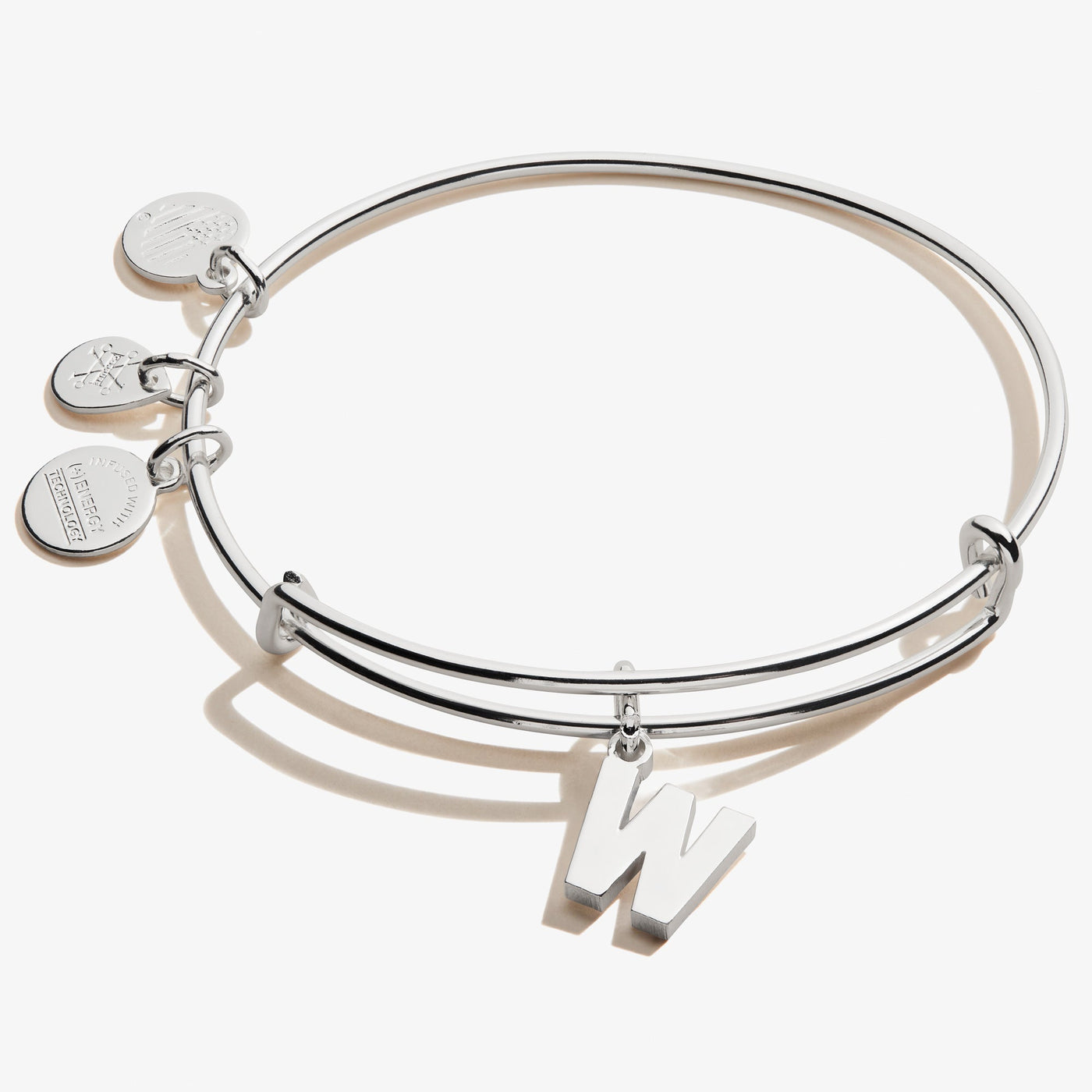 Initial W Charm Bangle