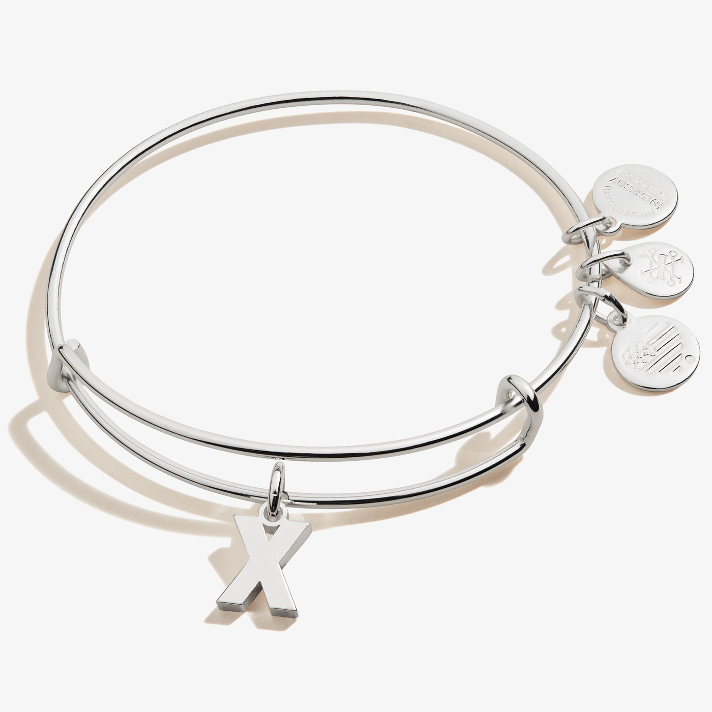 Initial X Charm Bangle