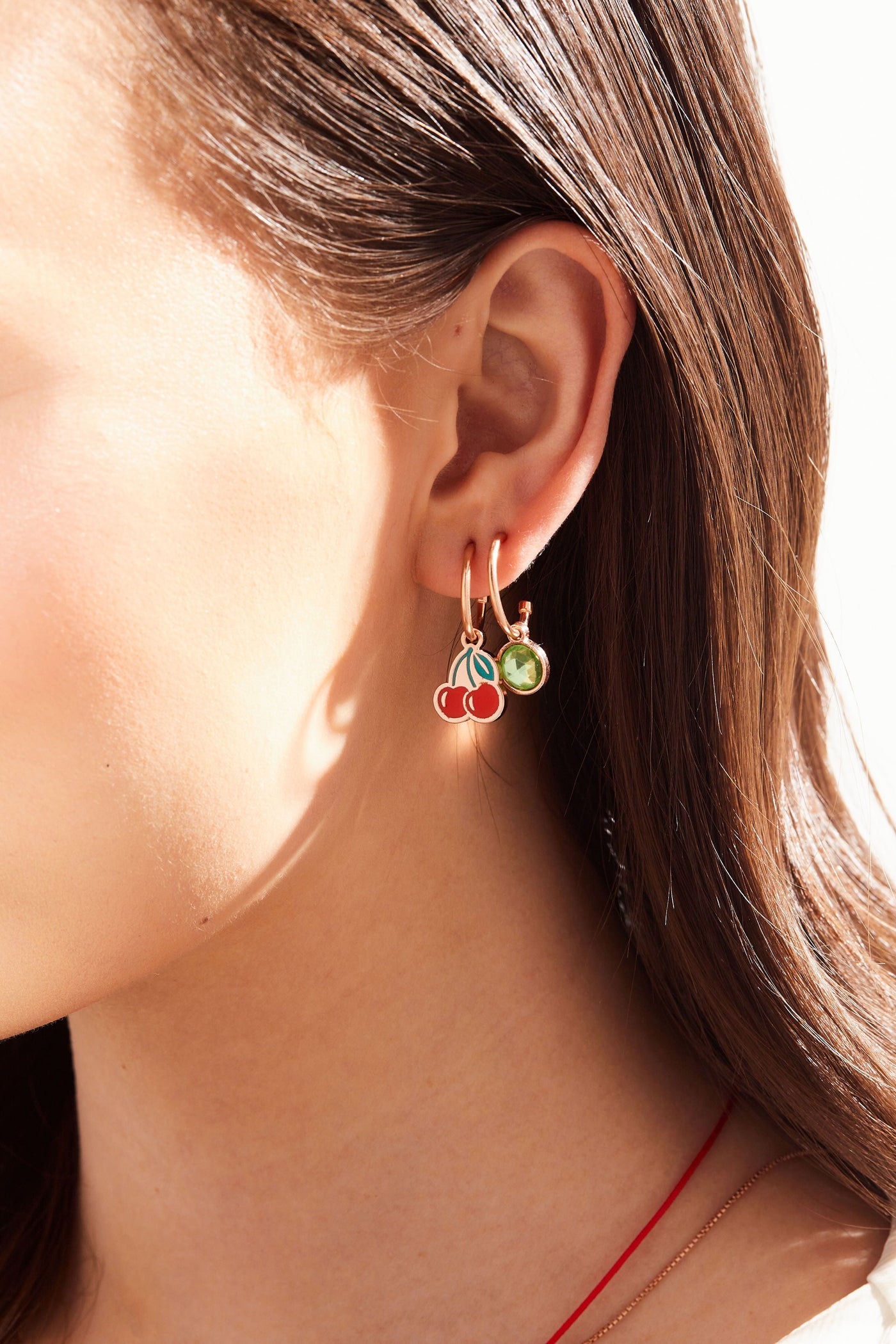 Cherry Hoop Earring Charm