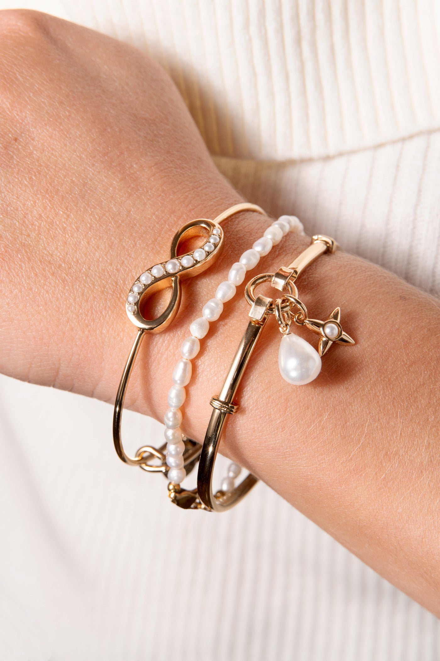 Pearl Infinity Inline Bangle