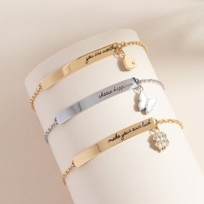 “Choose Happiness” Inline Bracelet