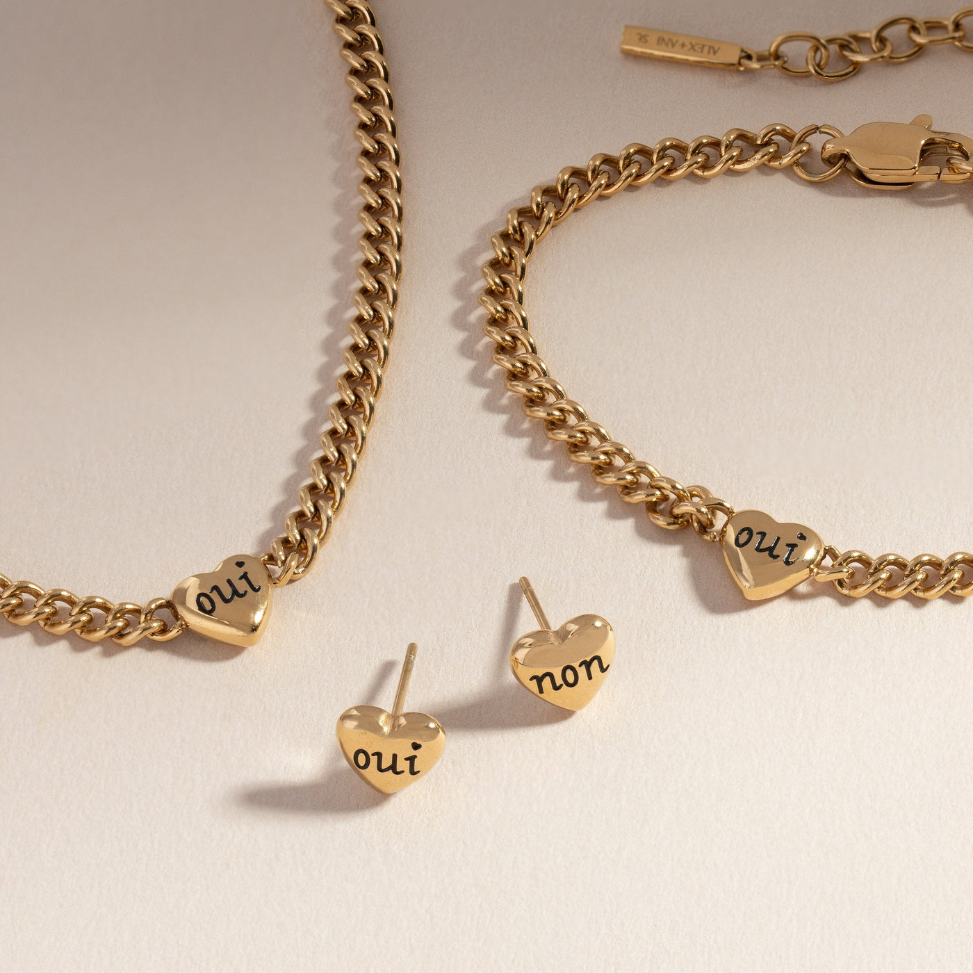 Oui & Non Reversible Heart Inline Bracelet