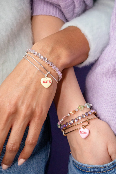 Sweethearts® “Bestie” Set of 2 Charm Bangles