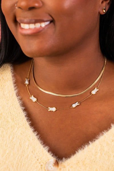 PEEPS® Pearlized Bunny Charm Necklace