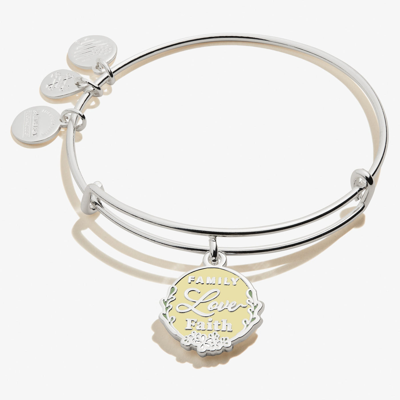 'Family, Love, Faith' Charm Bangle