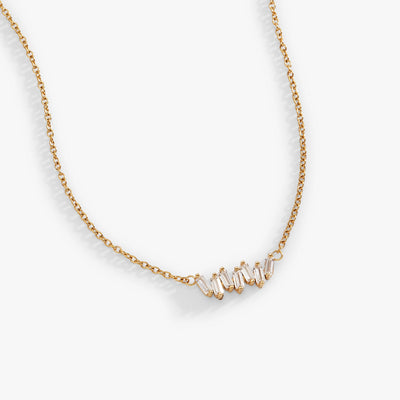 Crystal Baguette Bar Necklace