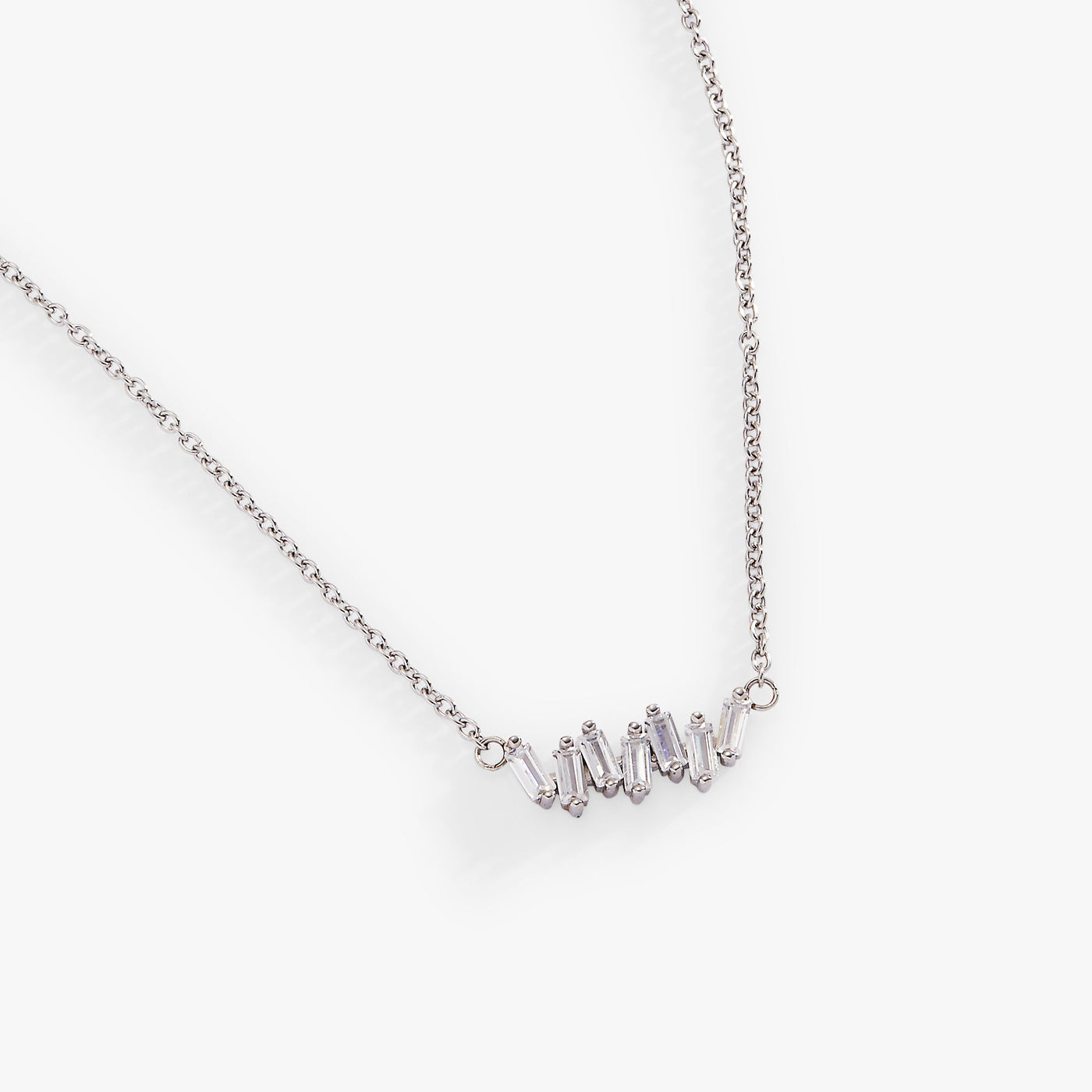 Crystal Baguette Bar Necklace