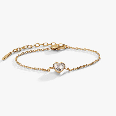 Crystal Heart Inline Bracelet