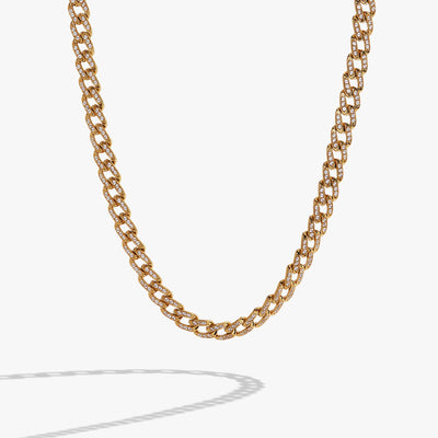 Crystal Pave Curb Chain Necklace