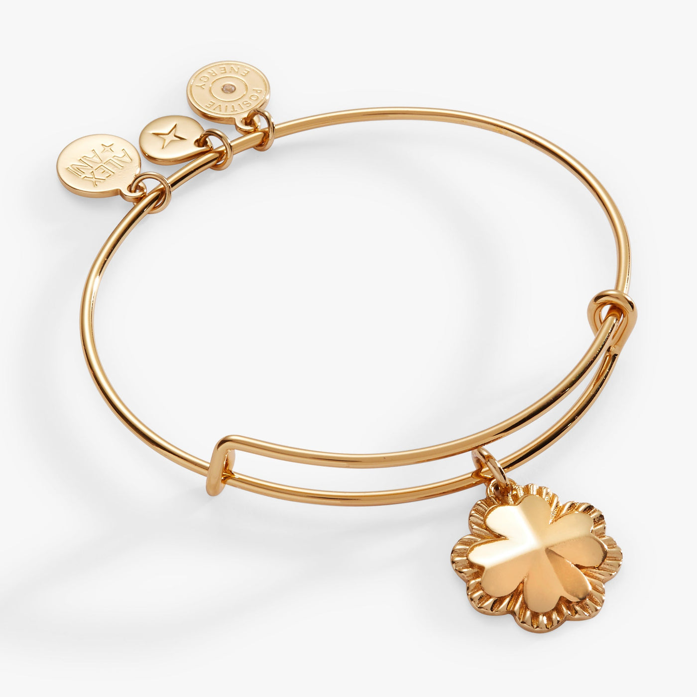 Four-Leaf Clover Charm Bangle