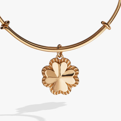 Four-Leaf Clover Charm Bangle