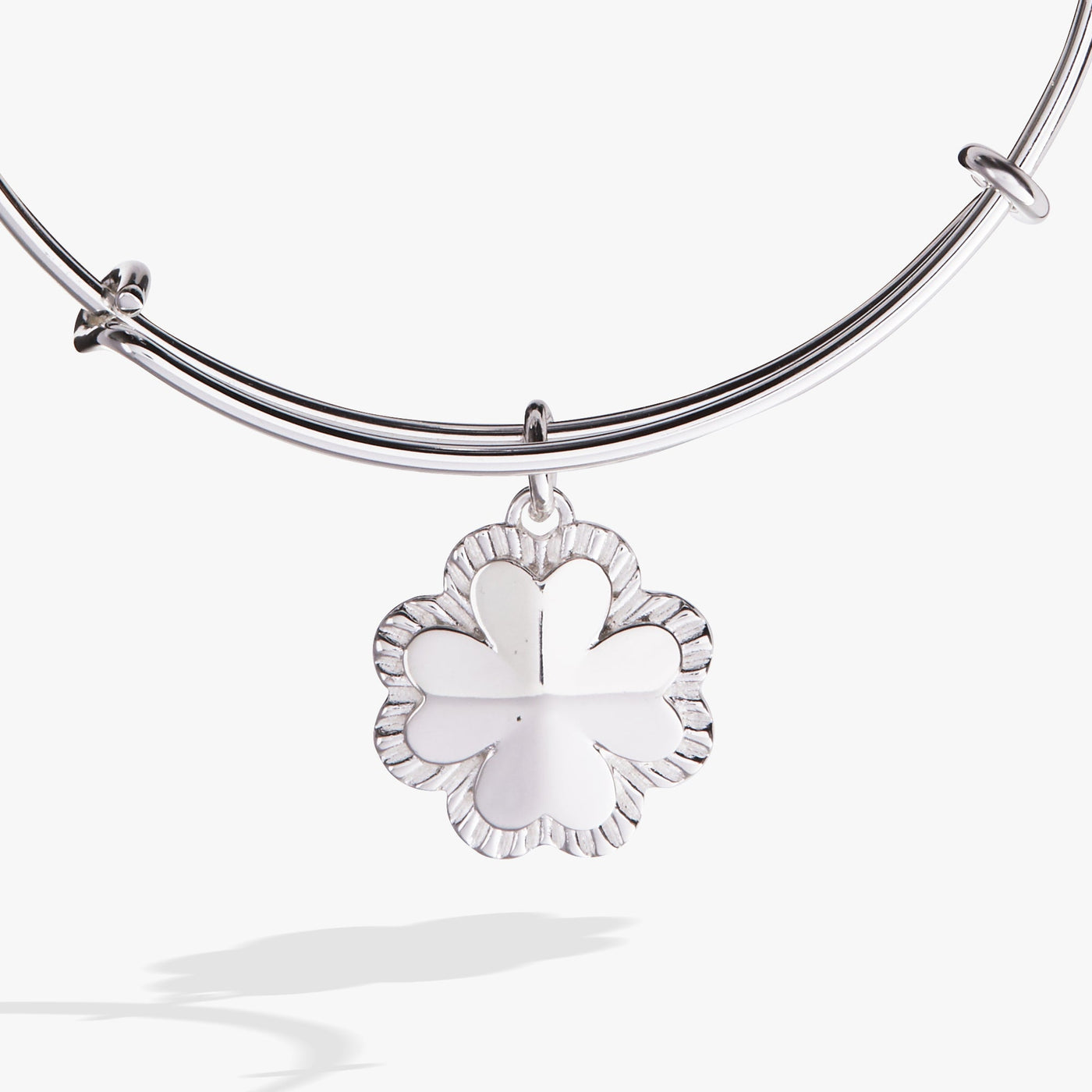 Four-Leaf Clover Charm Bangle