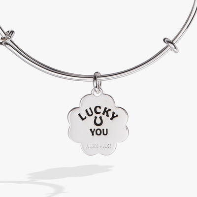 Four-Leaf Clover Charm Bangle