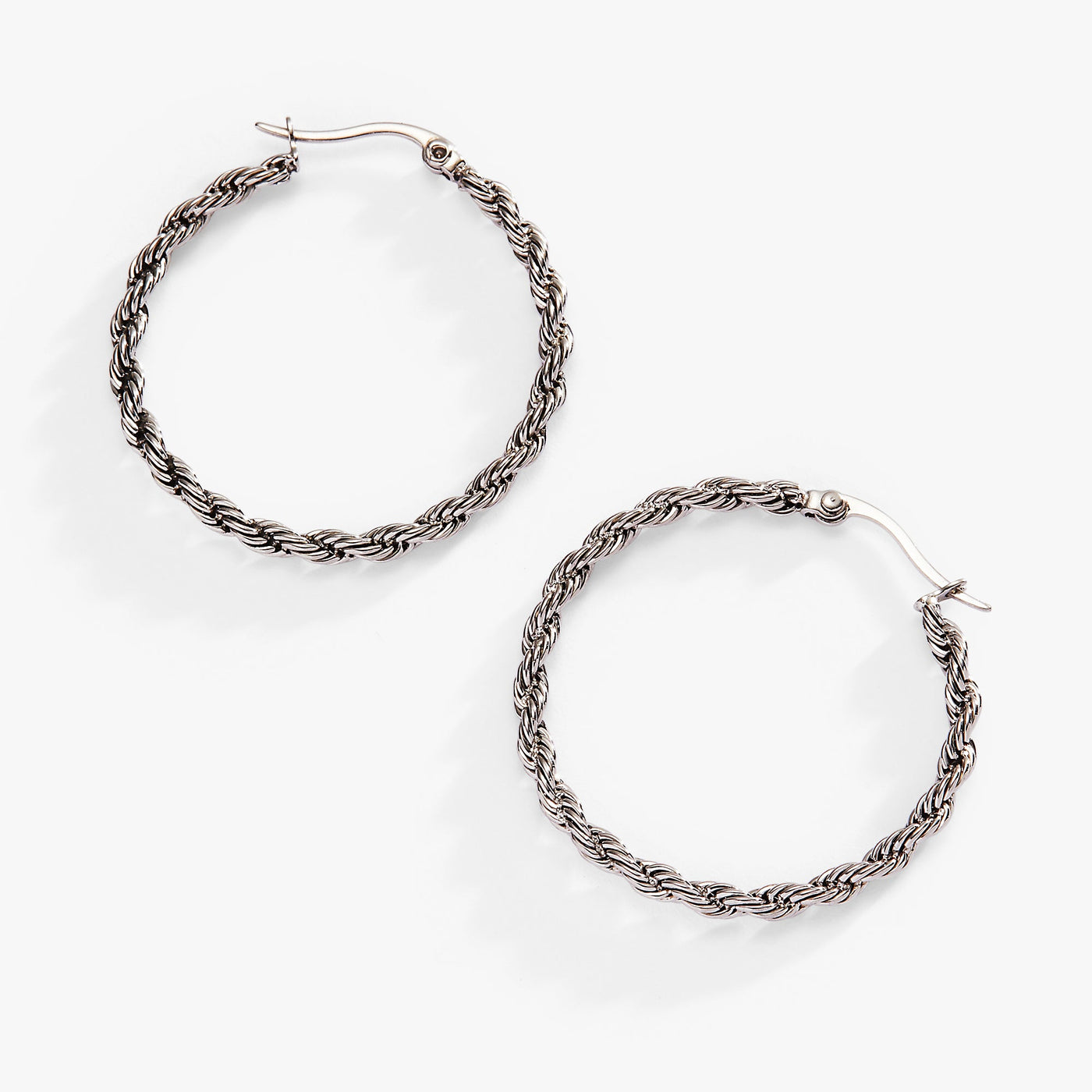 Frozen French Rope Hoop Earrings