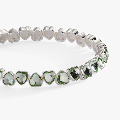 Green Crystal Heart Stretch Bracelet