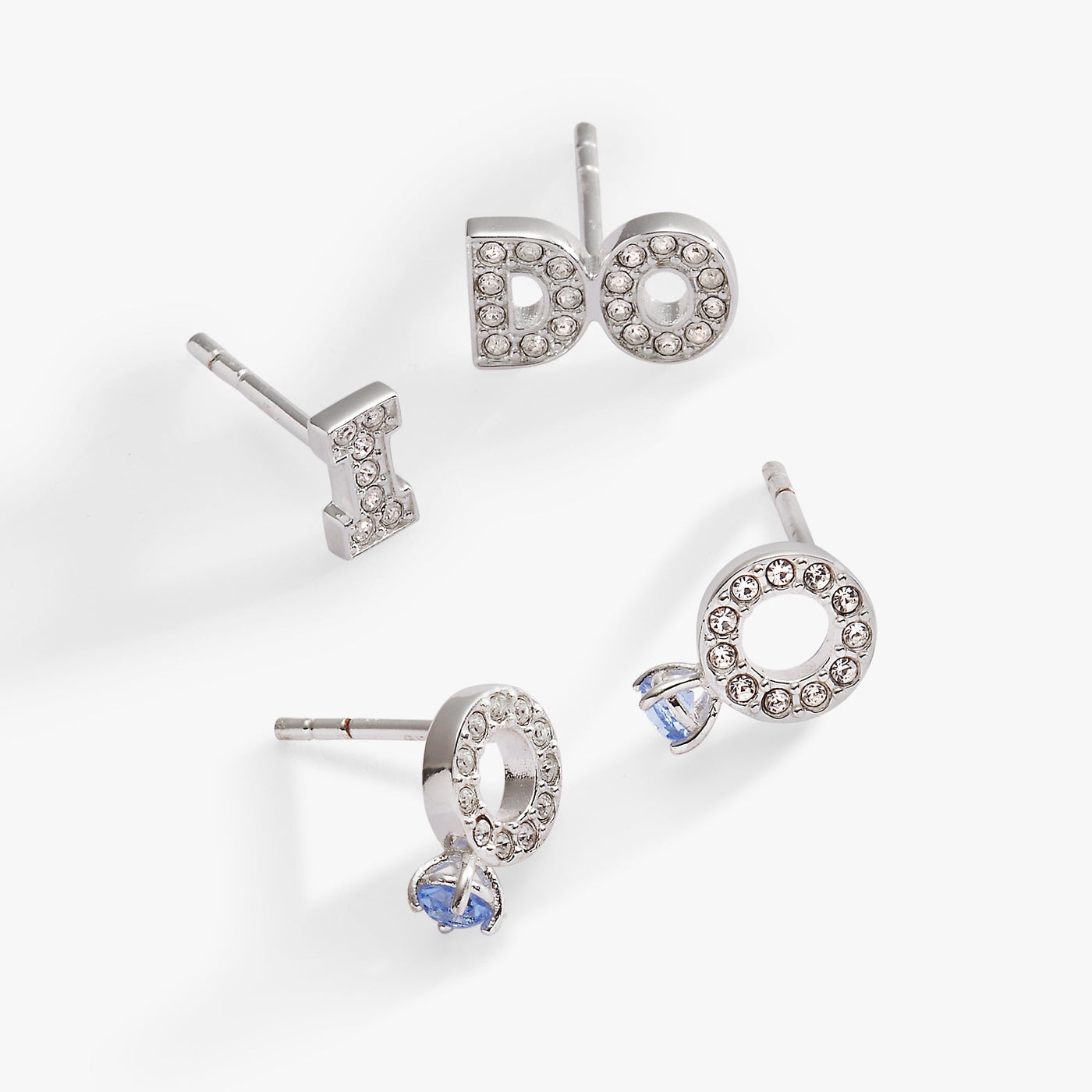 Bridal “I Do” Duo Stud Earring Set