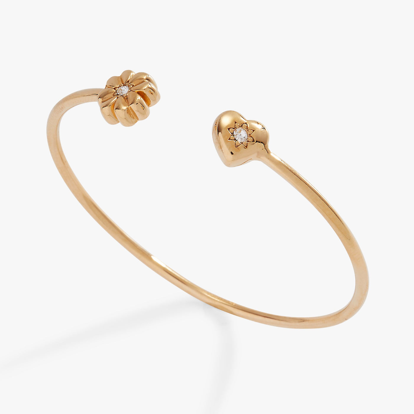 Love & Luck Heart and Clover Flex Cuff