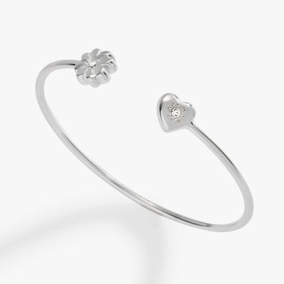 Love & Luck Heart and Clover Flex Cuff