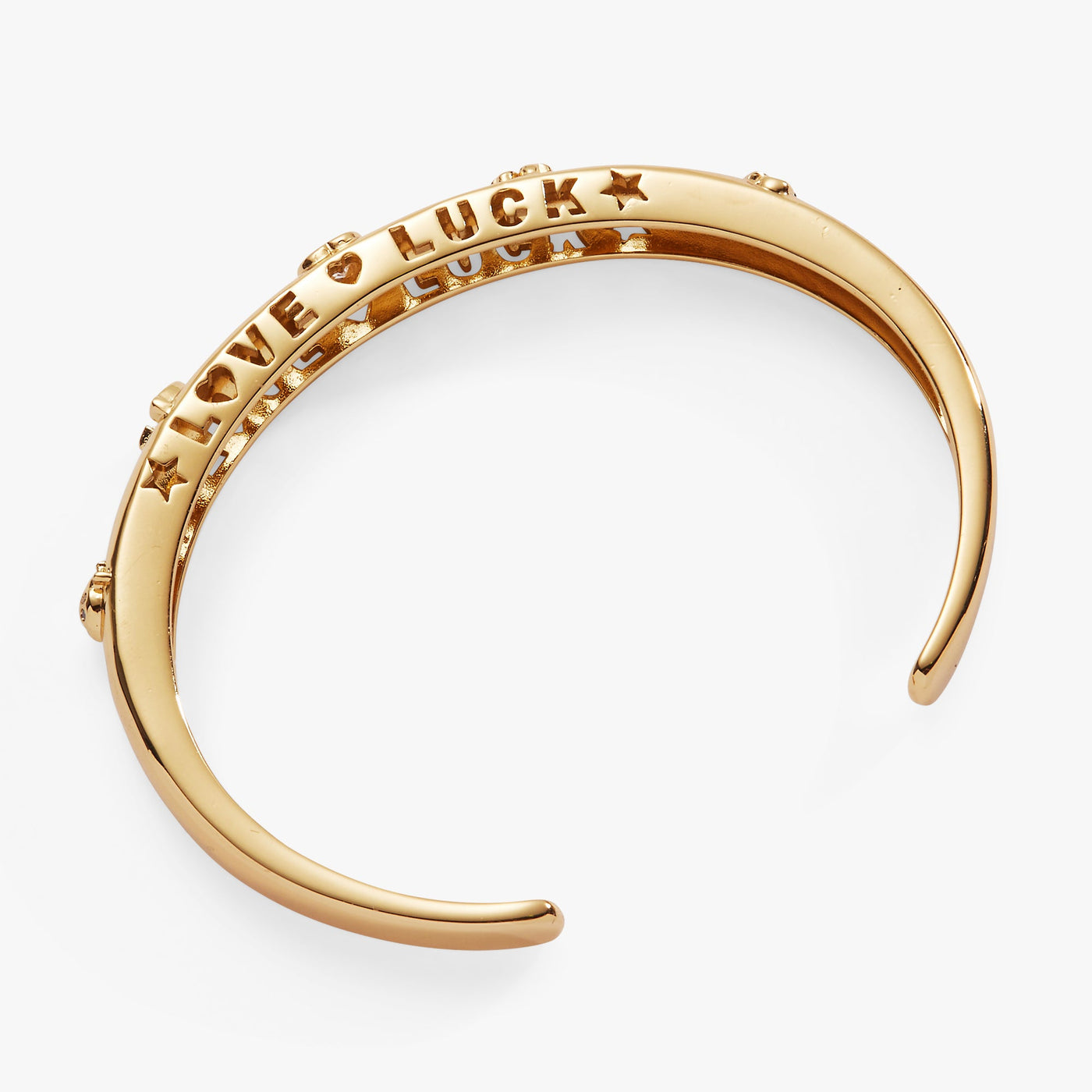 Love and Luck Domed Open Cuff Bracelet