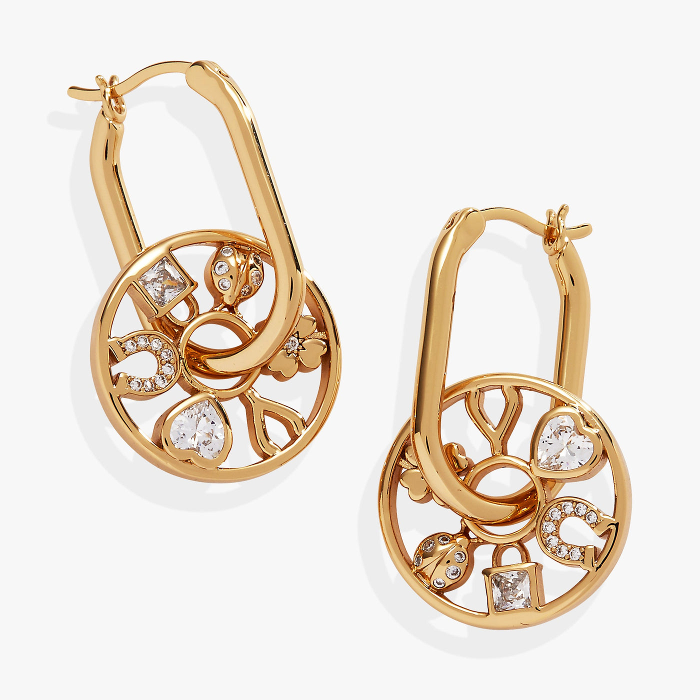 Love and Luck Wheel Hoop Earrings