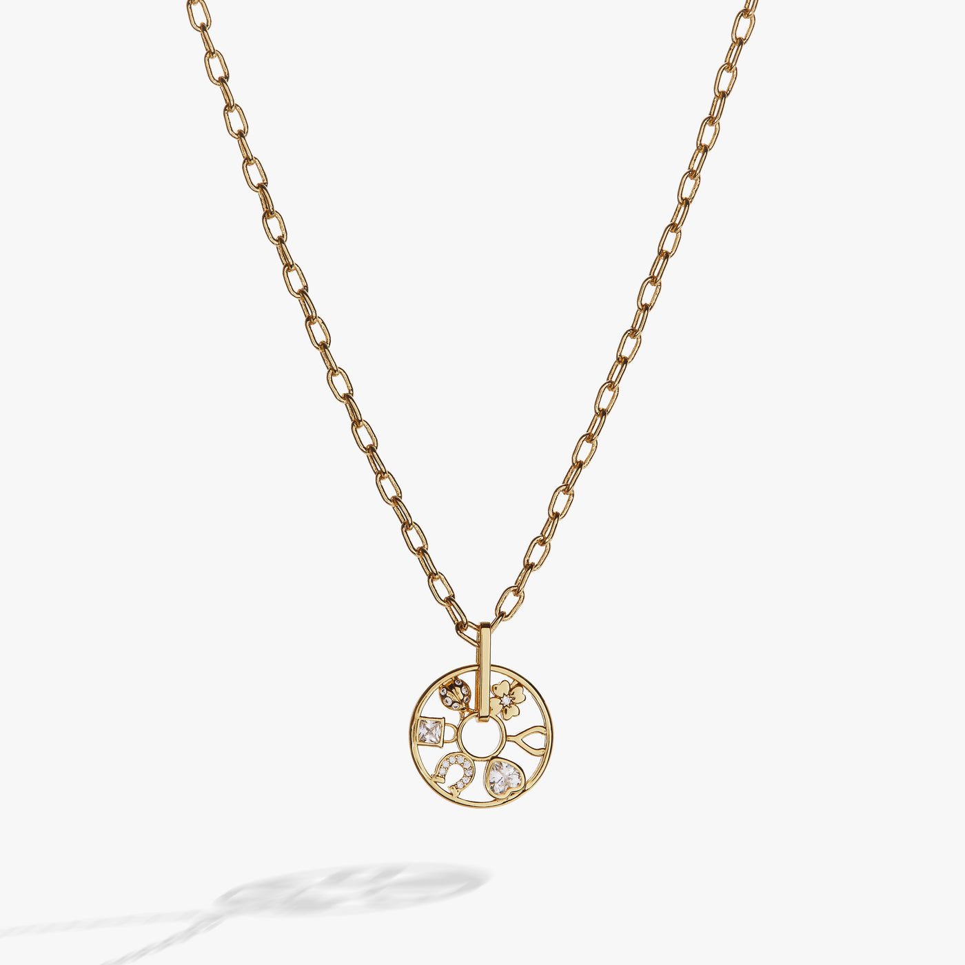 Love and Luck Wheel Charm Necklace