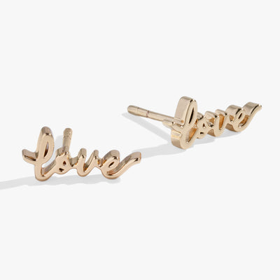 Love Script Stud Earrings