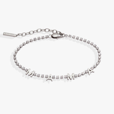 “Mama” Crystal Tennis Bracelet