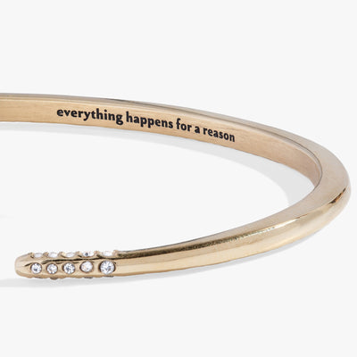 “Everything Happens For A Reason” Open Tusk Cuff Bracelet