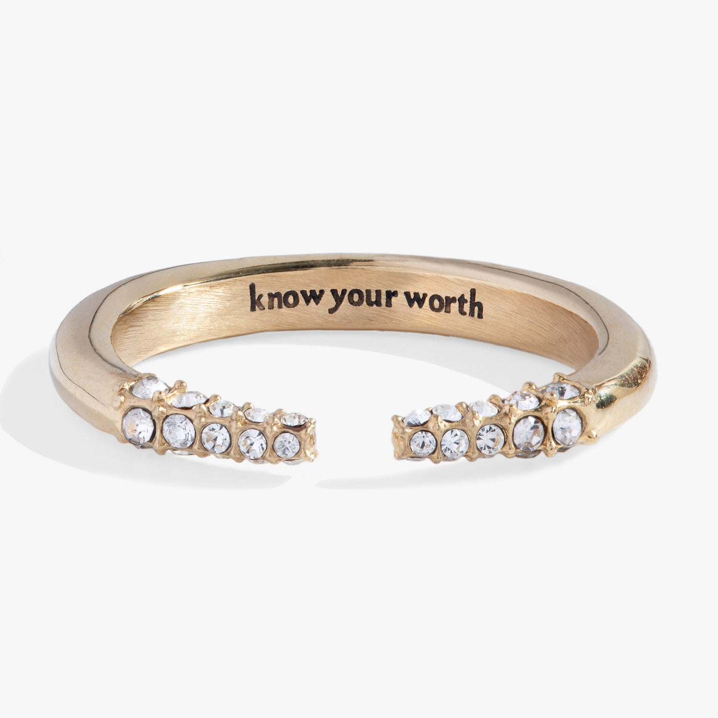 “Know Your Worth” Open Tusk Ring