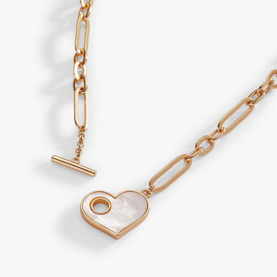 Mother of Pearl Heart Toggle Necklace