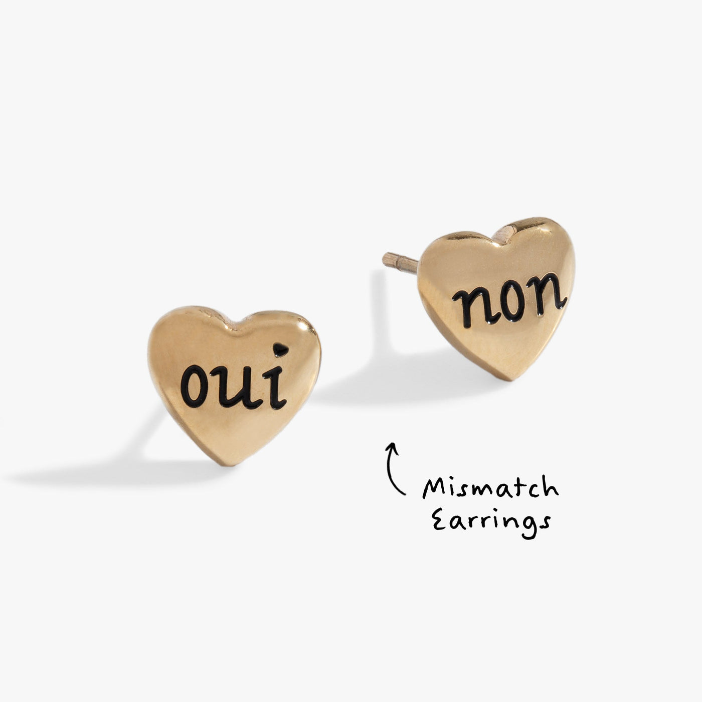 Oui & Non Heart Stud Earrings