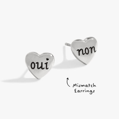 Oui & Non Heart Stud Earrings