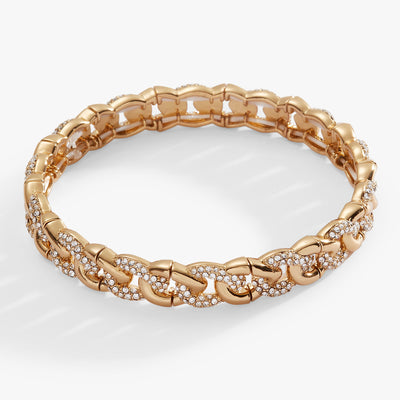 Pave Curb Chain Stretch Bracelet