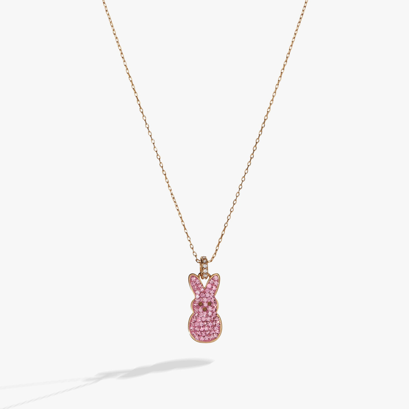 PEEPS® Pink Crystal Bunny Pendant Necklace