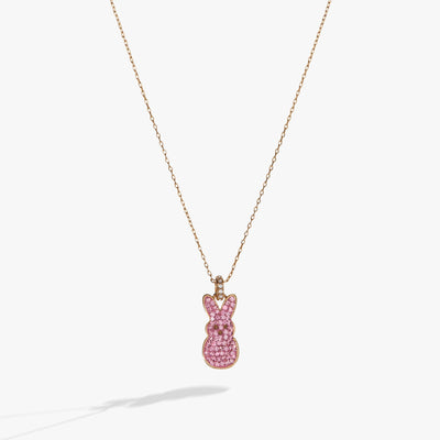 PEEPS® Pink Crystal Bunny Pendant Necklace