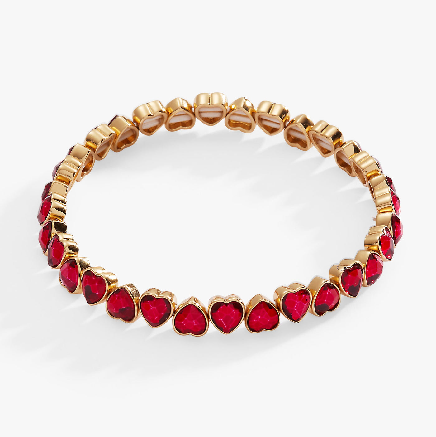 Red Crystal Heart Stretch Bracelet