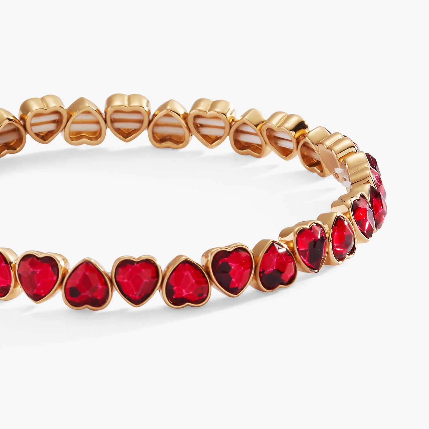 Red Crystal Heart Stretch Bracelet