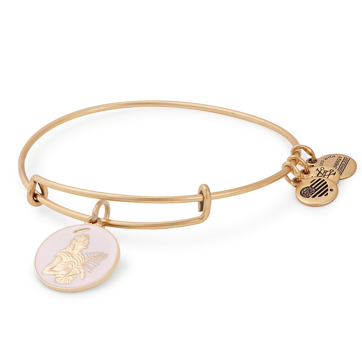 St. Agatha Pink Enamel Charm Bangle