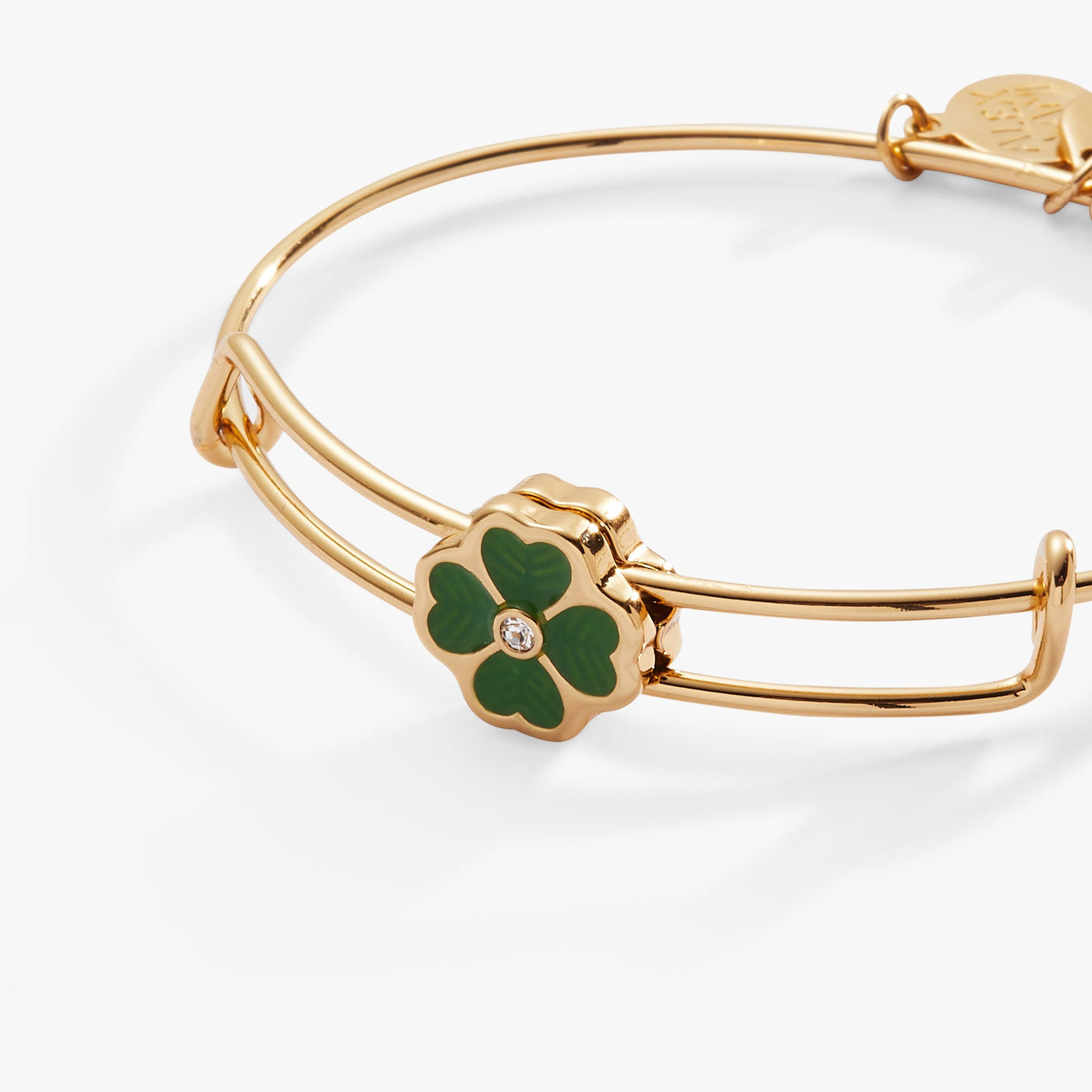 Four-Leaf Clover Slider Charm Bangle