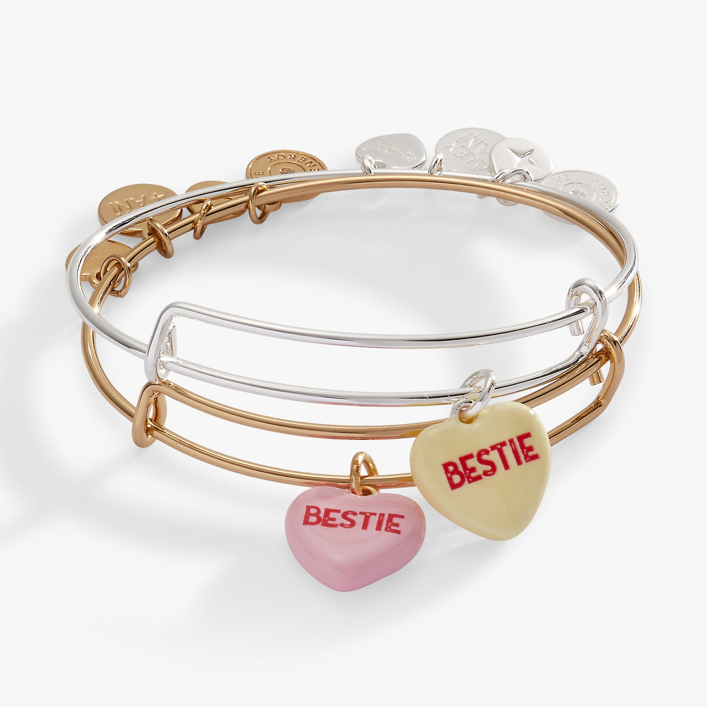 Sweethearts® “Bestie” Set of 2 Charm Bangles