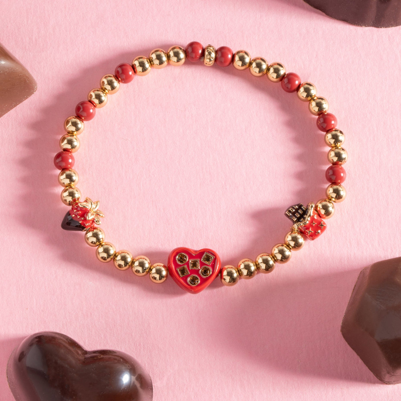 ”Chocolate Is My Love Language” Stretch Bracelet